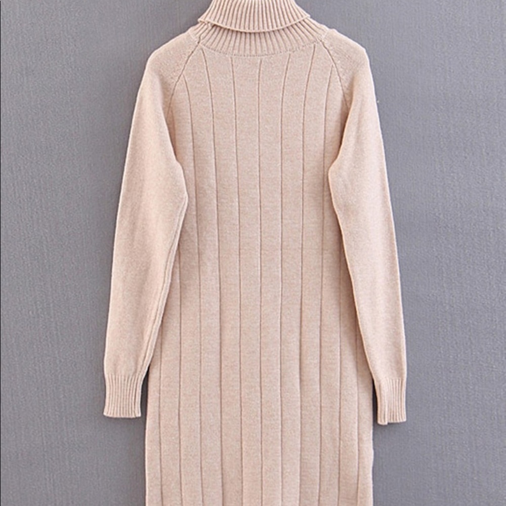🆕Soft &Classy high neck long sleeve sweater dress - Picture 4 of 7